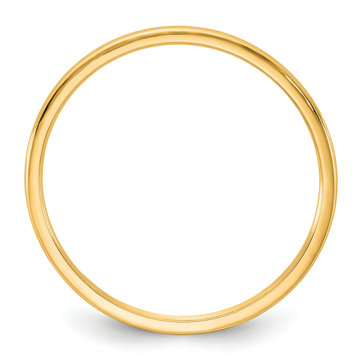 14KY 1mm LTW Half Round Band-HRL010
