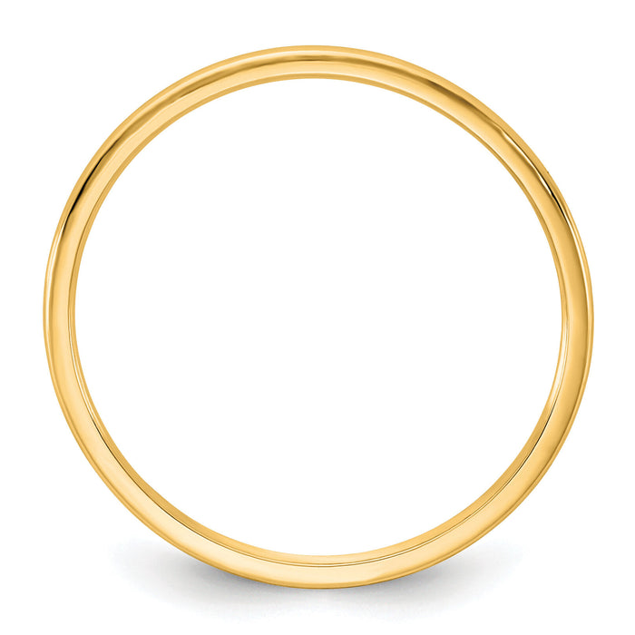 14KY 1mm LTW Half Round Band-HRL010