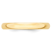 14KY 3mm LTW Half Round Band-HRL030