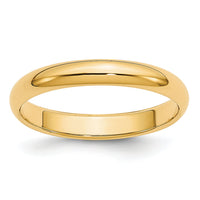 14KY 3mm LTW Half Round Band-HRL030