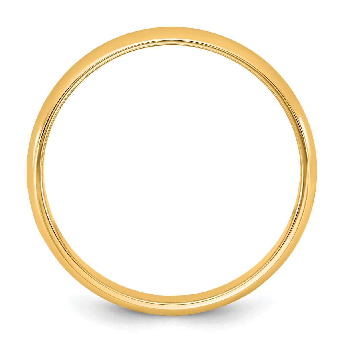 14KY 3.5mm LTW Half Round Band-HRL035