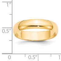 14KY 5mm LTW Half Round Band-HRL050