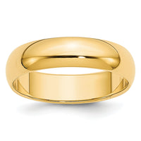 14KY 5mm LTW Half Round Band-HRL050
