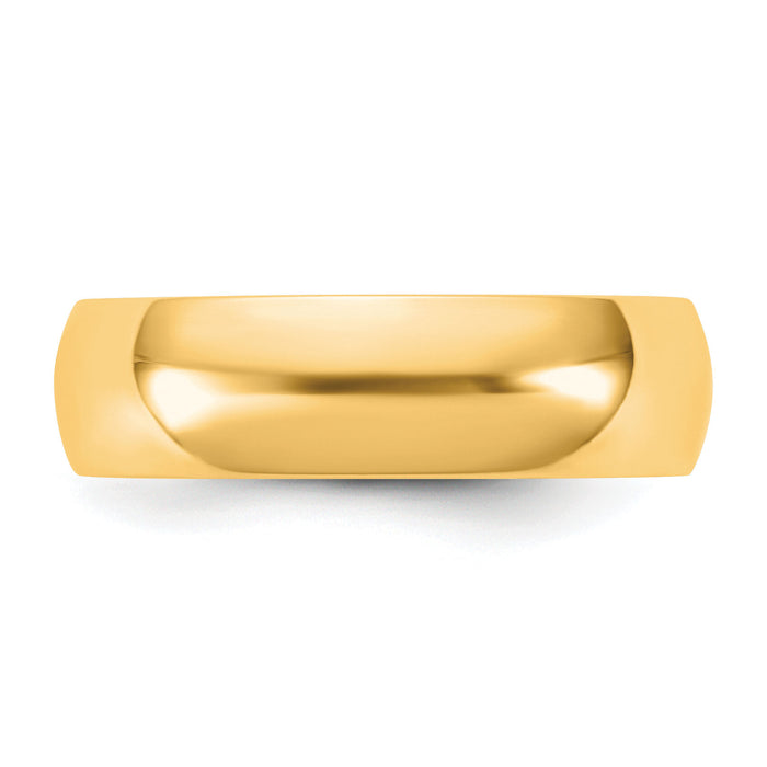 14KY 5.5mm LTW Half Round Band-HRL055
