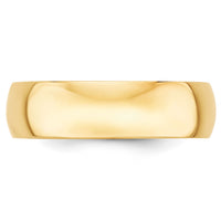 14KY 6mm LTW Half Round Band-HRL060