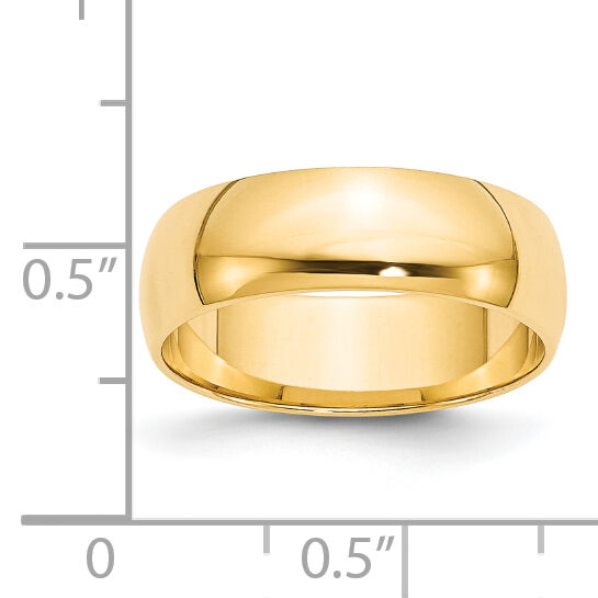 14KY 6mm LTW Half Round Band-HRL060