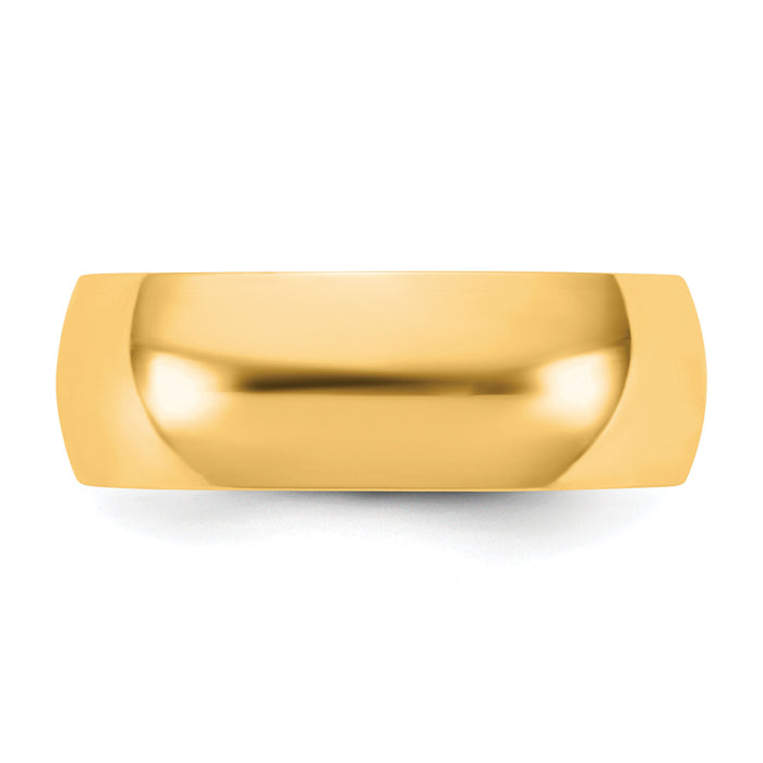 14KY 6.5mm LTW Half Round Band-HRL065