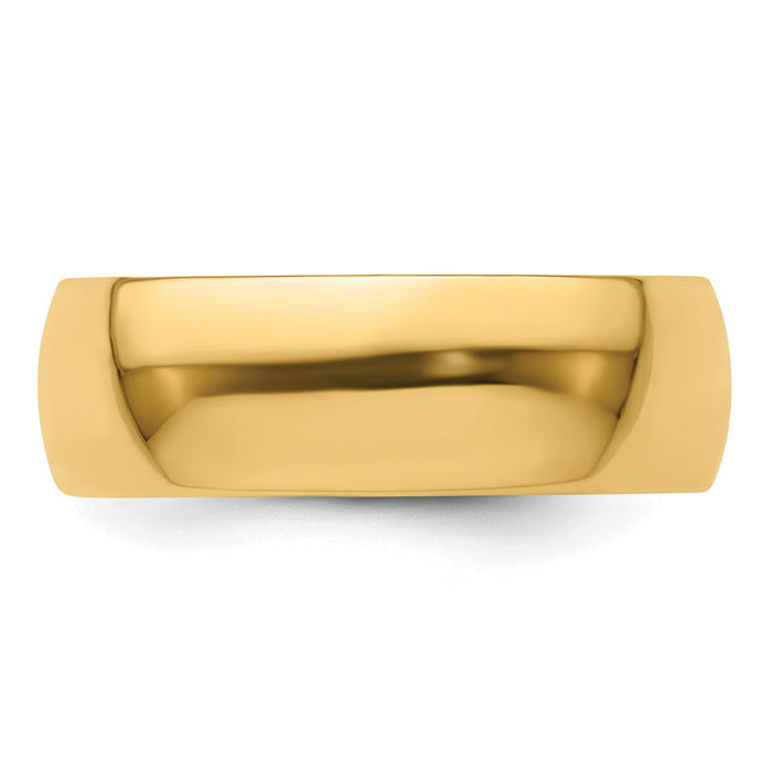 14KY 7mm LTW Half Round Band-HRL070
