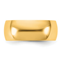 14KY 7.5mm LTW Half Round Band-HRL075