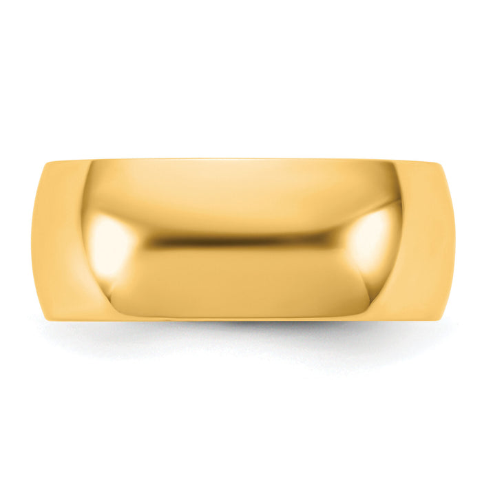 14KY 7.5mm LTW Half Round Band-HRL075