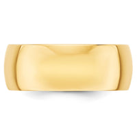 14KY 8mm LTW Half Round Band-HRL080