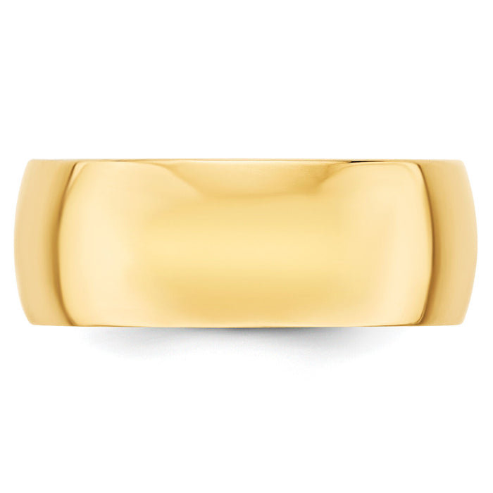 14KY 8mm LTW Half Round Band-HRL080