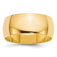 14KY 8mm LTW Half Round Band-HRL080