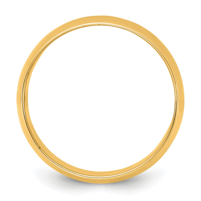 14KY 8.5mm LTW Half Round Band-HRL085
