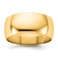 14KY 8.5mm LTW Half Round Band-HRL085