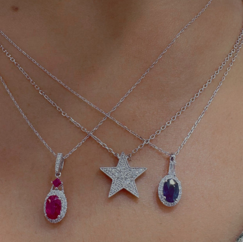 GEMSTONE DIAMOND PENDANTS