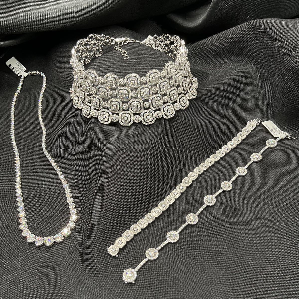 DIAMOND BRACELETS AND NECKLACE