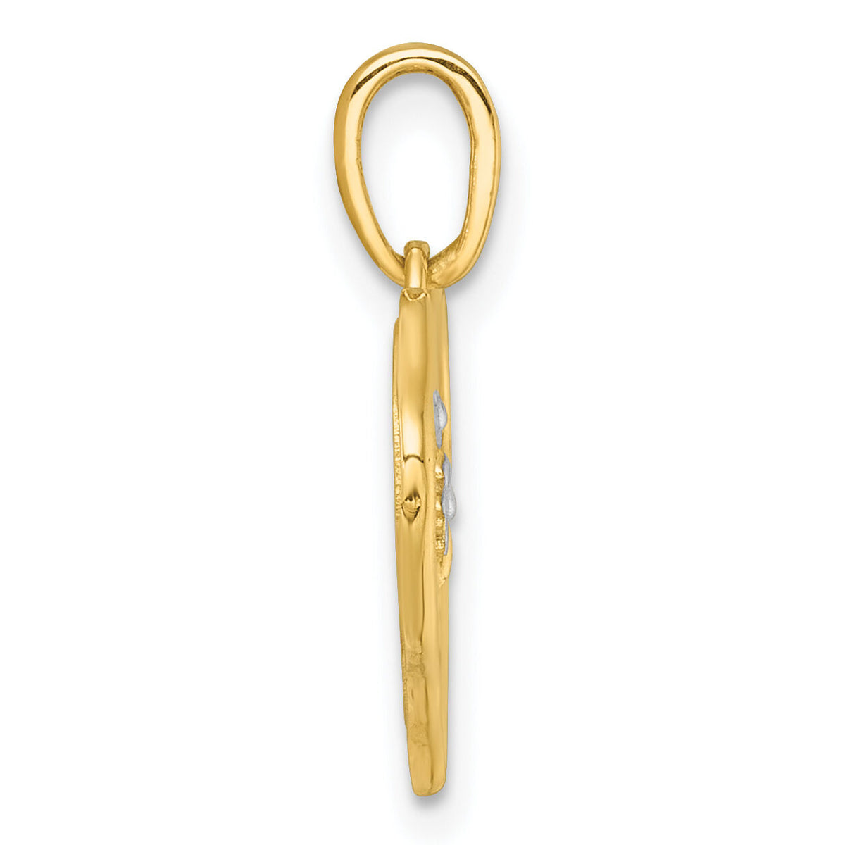 14k with White Rhodium Polished And Brushed Butterfly In Heart Charm-K10000