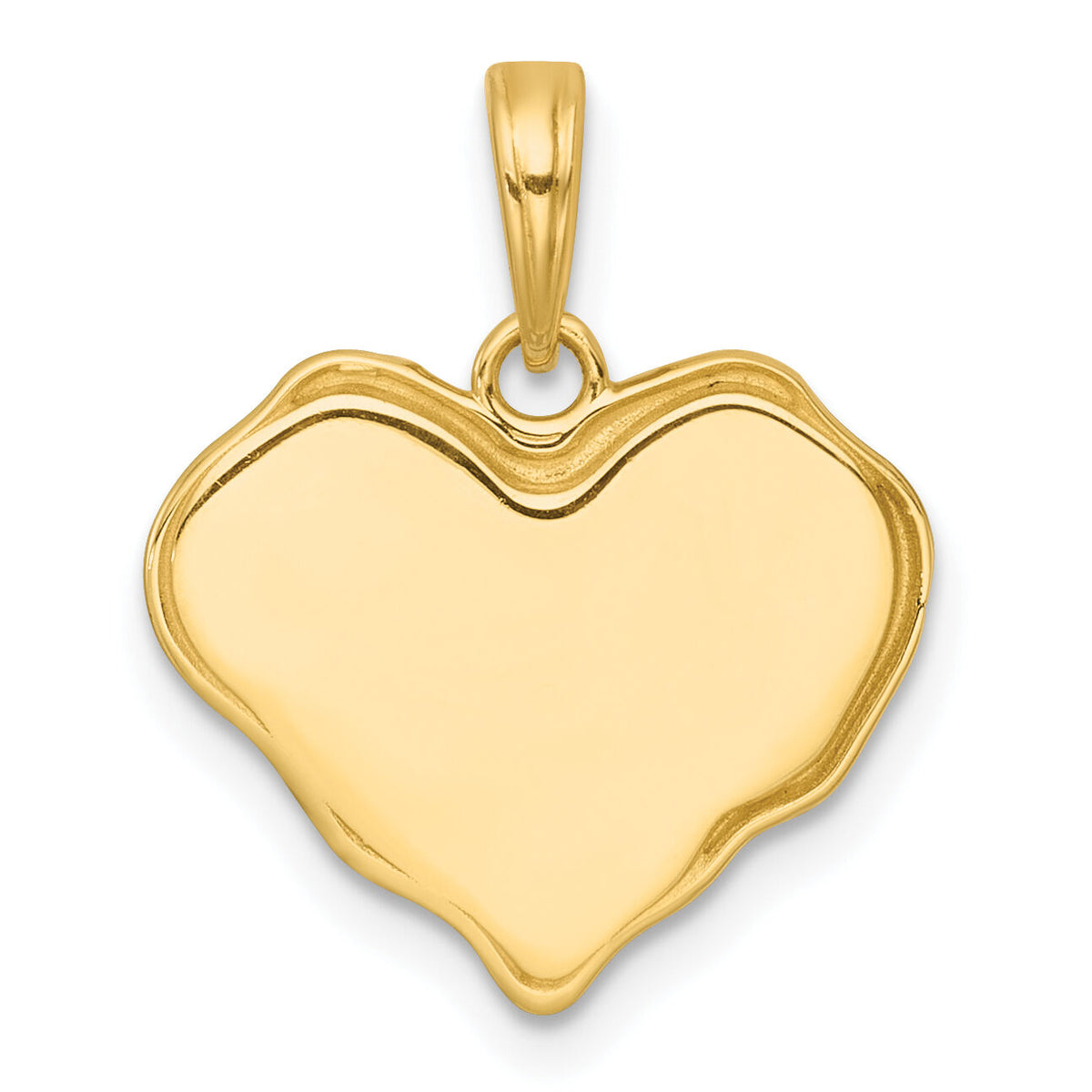 14k with White Rhodium Polished And Brushed Butterfly In Heart Charm-K10000