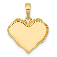 14k with White Rhodium Polished And Brushed Butterfly In Heart Charm-K10000