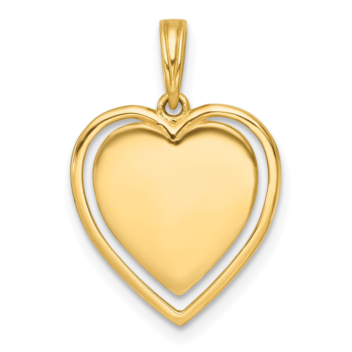 14k with White Rhodium Polished Multi Color Enamel Eye In Heart Charm-K10004