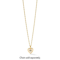 14k with White Rhodium Polished Multi Color Enamel Eye In Heart Charm-K10004