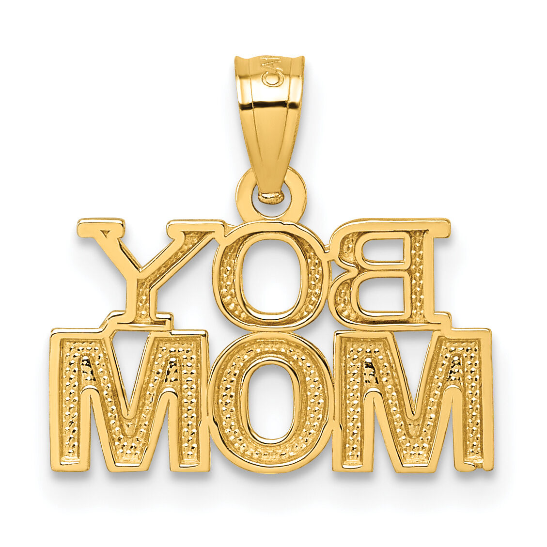 14k Polished BOY MOM Pendant-K10008