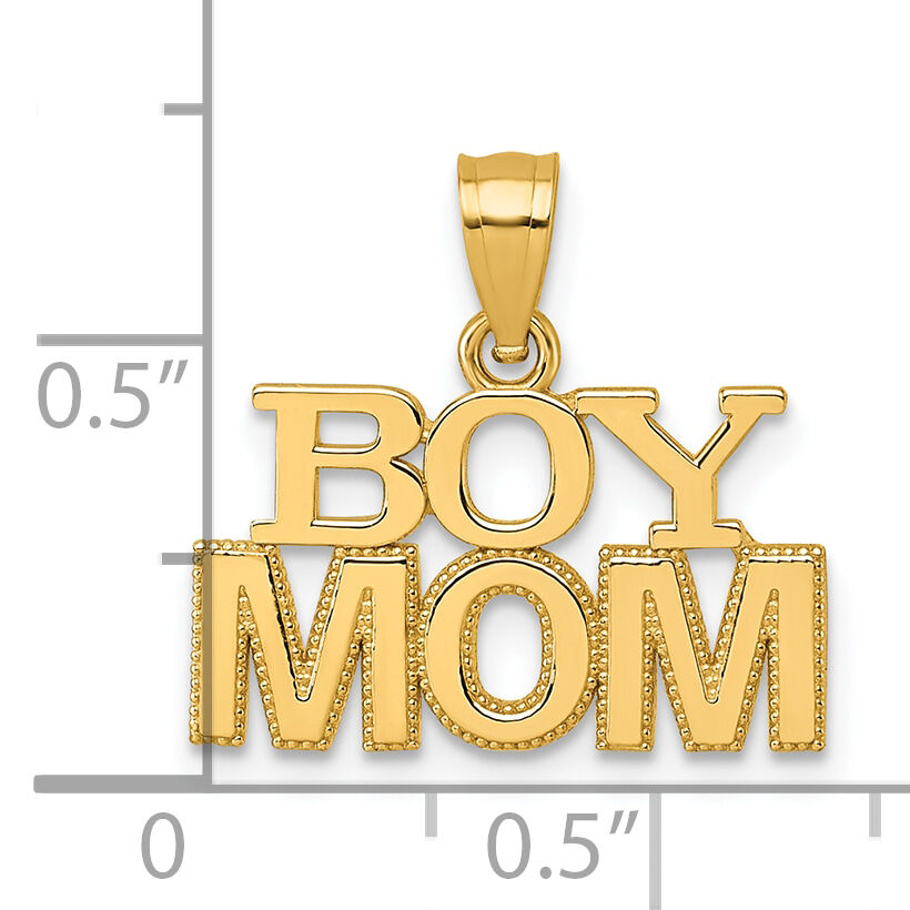 14k Polished BOY MOM Pendant-K10008