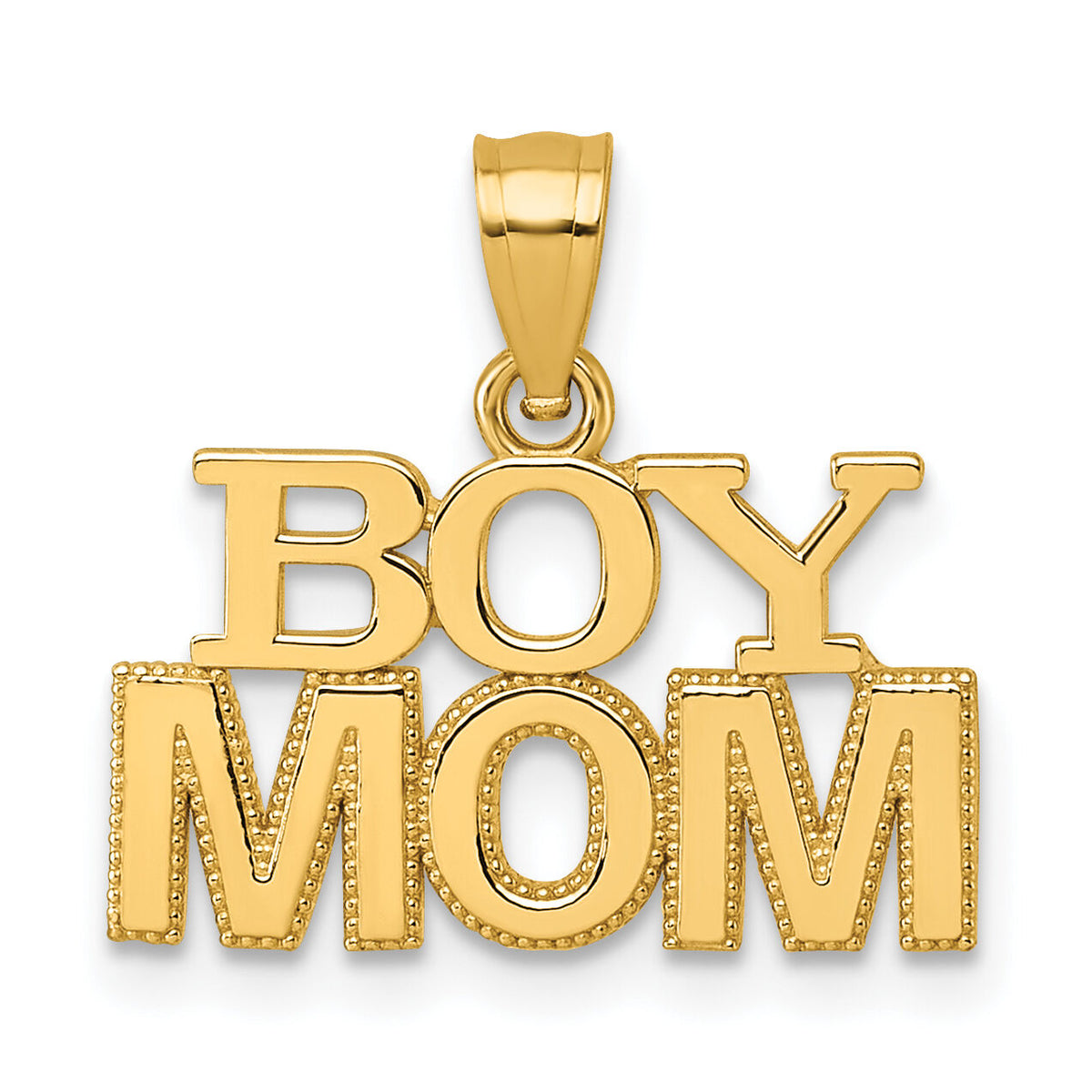 14k Polished BOY MOM Pendant-K10008