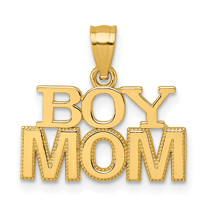 14k Polished BOY MOM Pendant-K10008