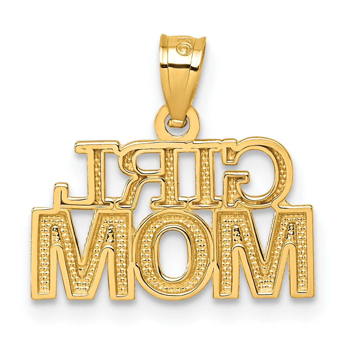 14k Polished GIRL MOM Pendant-K10009
