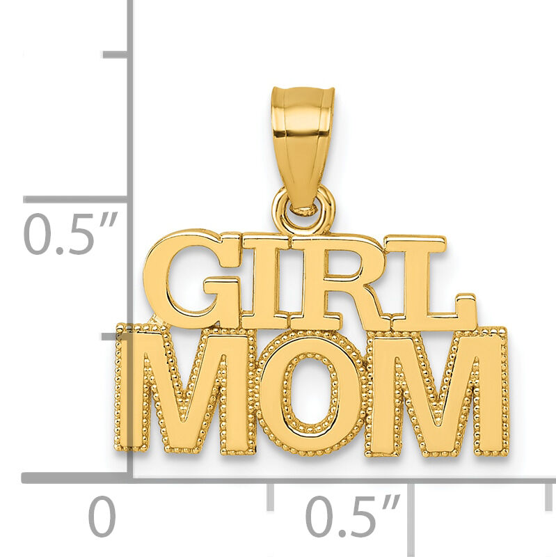 14k Polished GIRL MOM Pendant-K10009