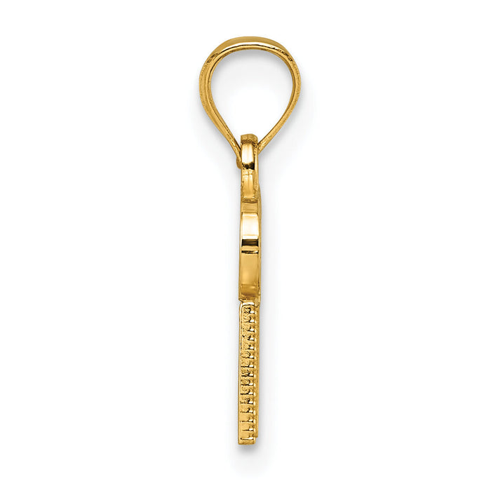14k Polished GIRL DAD Pendant-K10012