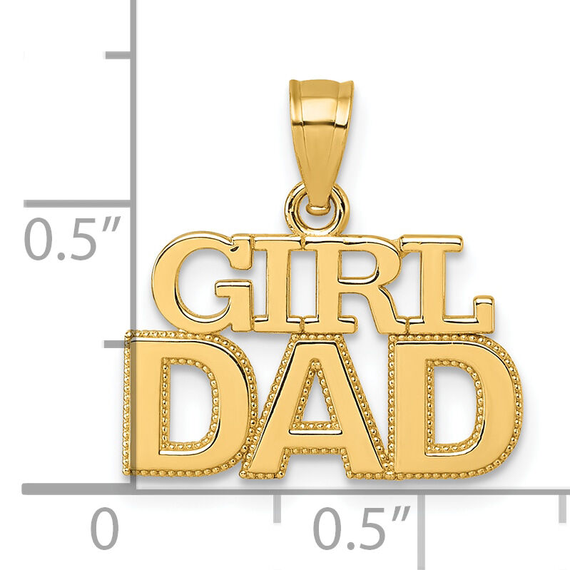 14k Polished GIRL DAD Pendant-K10012
