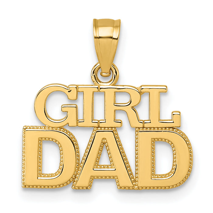 14k Polished GIRL DAD Pendant-K10012