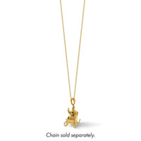 14k Polished 3-D Santa In Sleigh Waving Charm-K10013