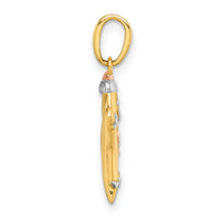 14k with White Rhodium and Rose-plating Polished Gingerbread Man Charm-K10015
