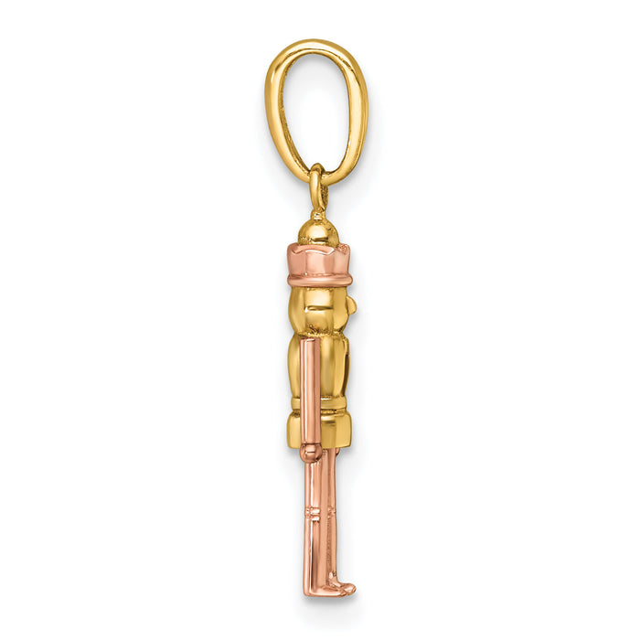 14k with Rose-plating Polished Nut Cracker Charm-K10016