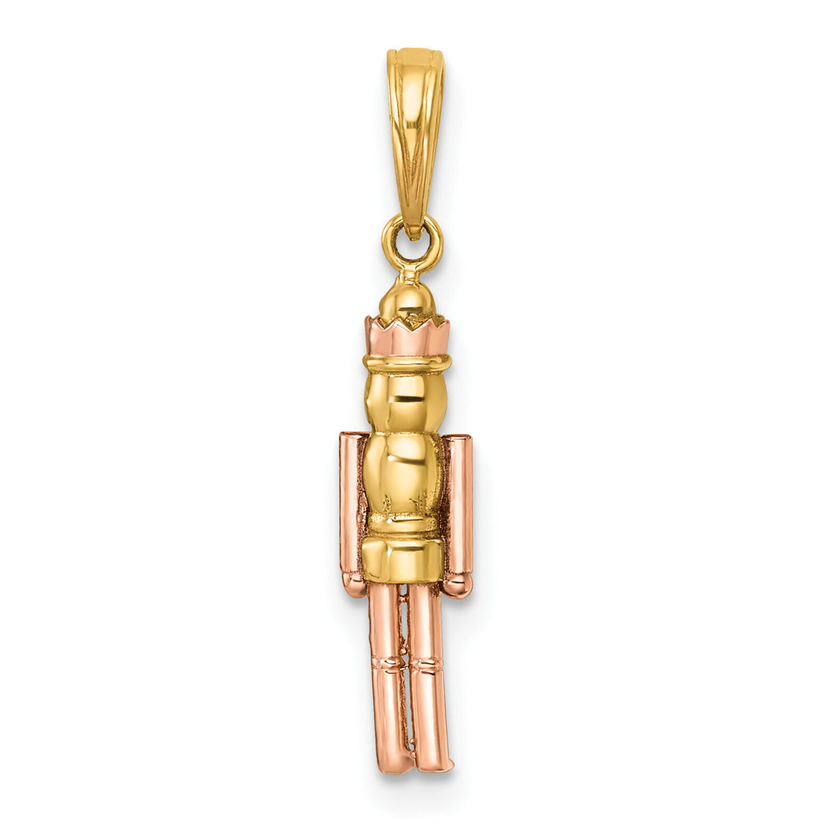 14k with Rose-plating Polished Nut Cracker Charm-K10016