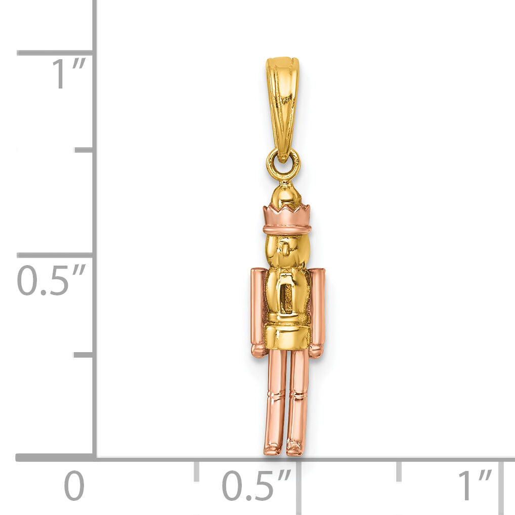 14k with Rose-plating Polished Nut Cracker Charm-K10016