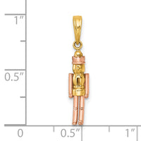 14k with Rose-plating Polished Nut Cracker Charm-K10016