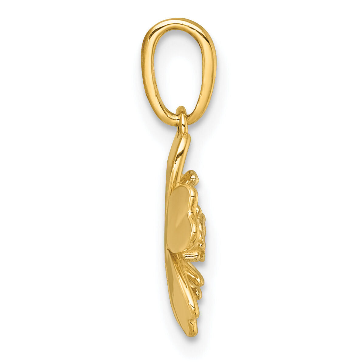 14k with White Rhodium Polished Blooming Flower Charm-K10020