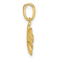 14k with White Rhodium Polished Blooming Flower Charm-K10020