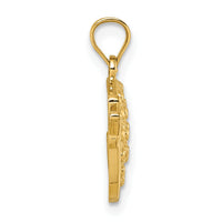 14k Polished Textured and D/C Snail Pendant-K10023