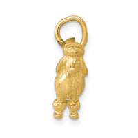 14k Solid 3-D Poodle Charm-K1003