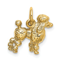 14k Solid 3-D Poodle Charm-K1003