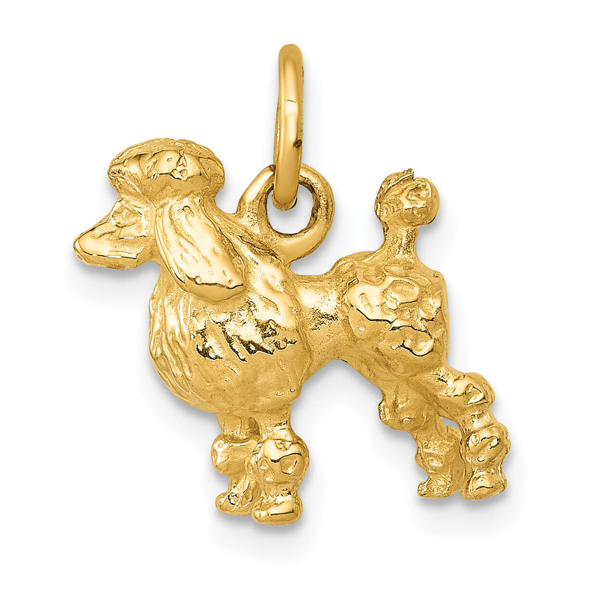 14k Solid 3-D Poodle Charm-K1003
