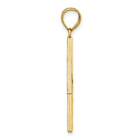 14k Polished Diamond-cut Textured Lighting Bolt Pendant-K10035