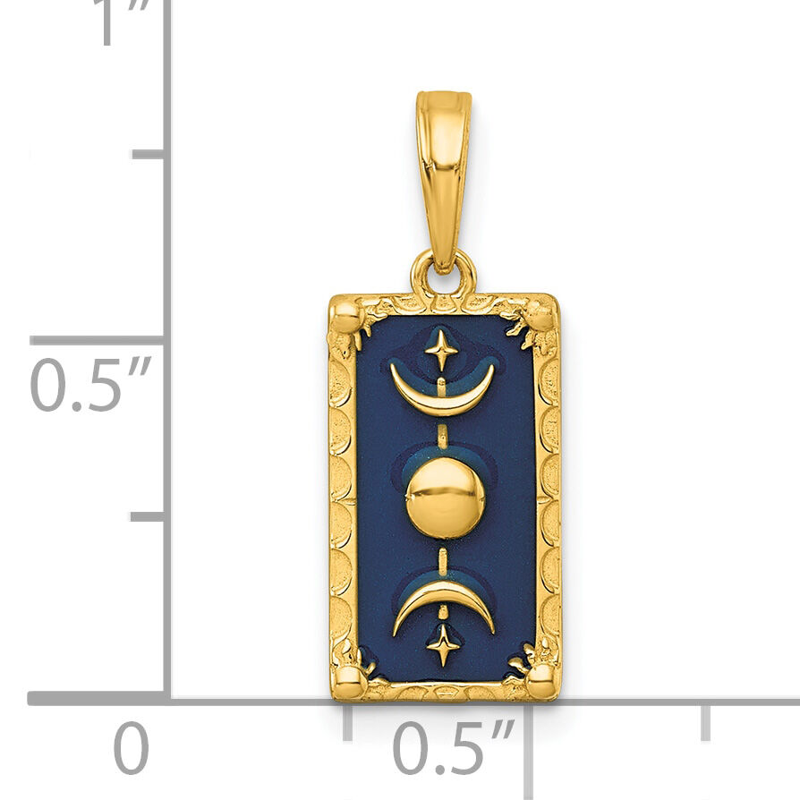 14k Polished Enamel Moon Cycle Charm-K10038