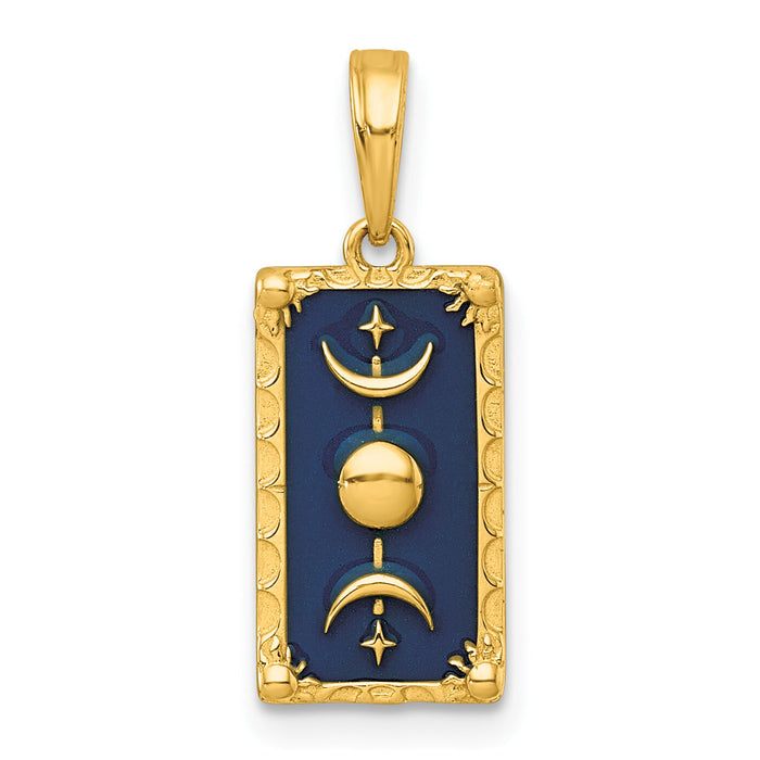 14k Polished Enamel Moon Cycle Charm-K10038
